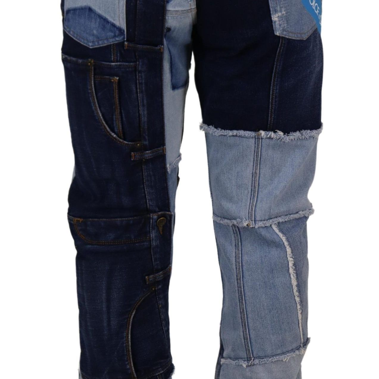 Dolce & Gabbana Multicolor Patchwork High Waist Denim Jeans