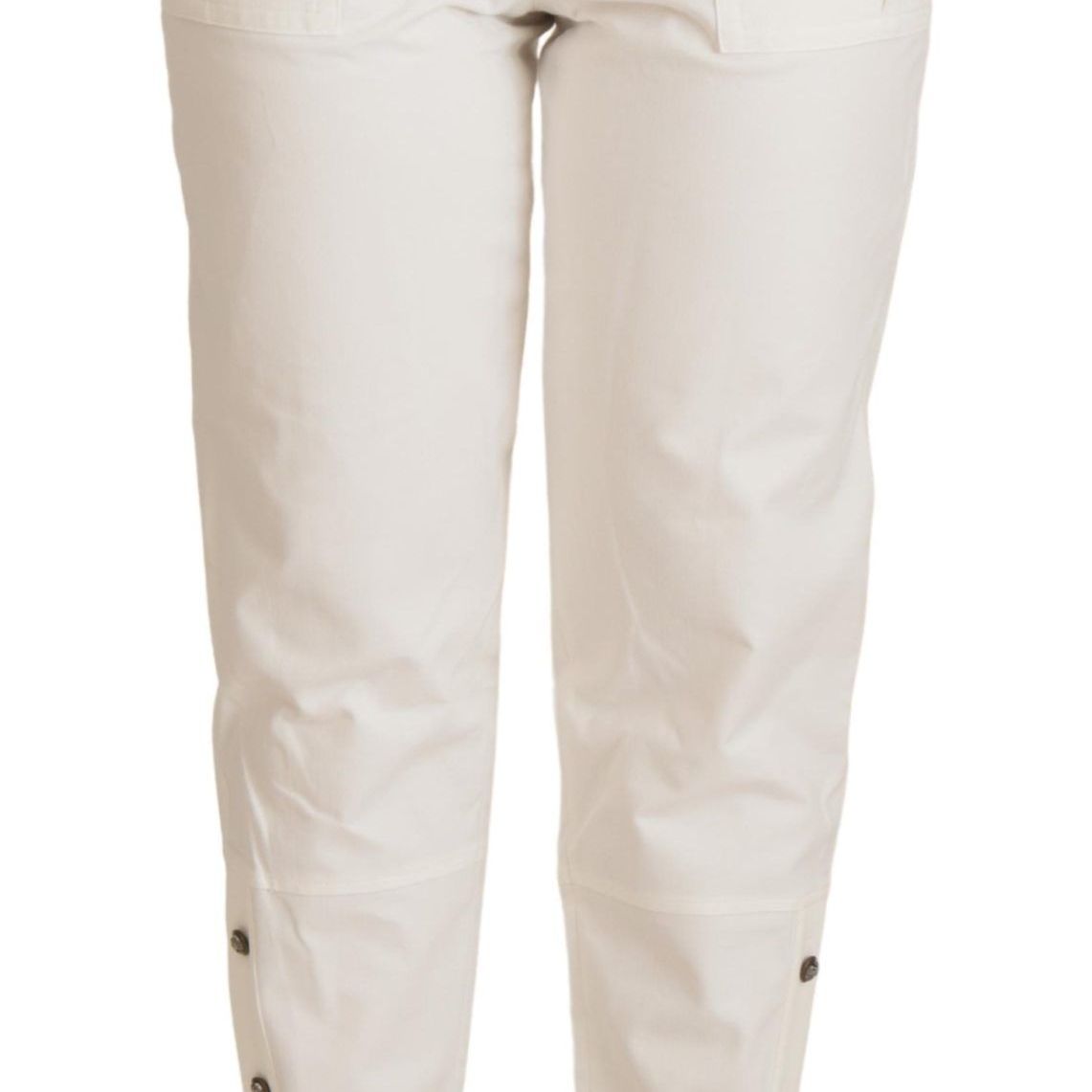Dolce & Gabbana White High Waist Tapered Women Cotton Pants