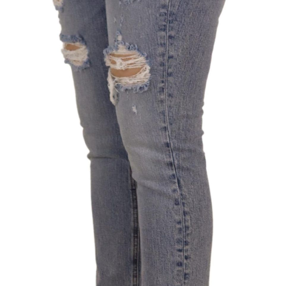 Dolce & Gabbana Blue Cotton Stretch Skinny Low Waist Denim Jeans
