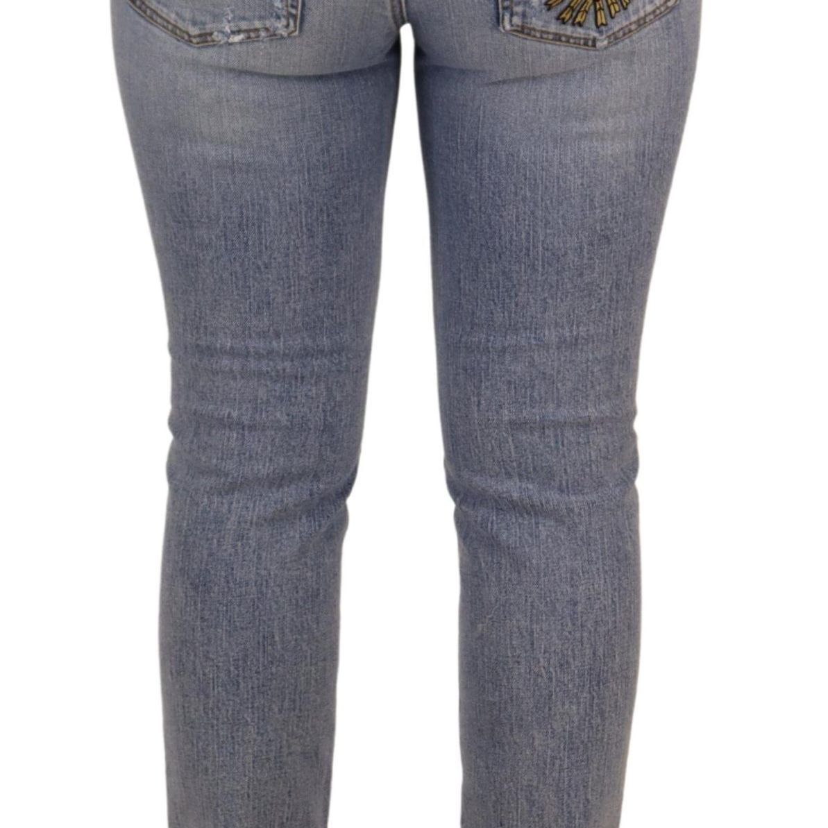 Dolce & Gabbana Blue Cotton Stretch Skinny Low Waist Denim Jeans