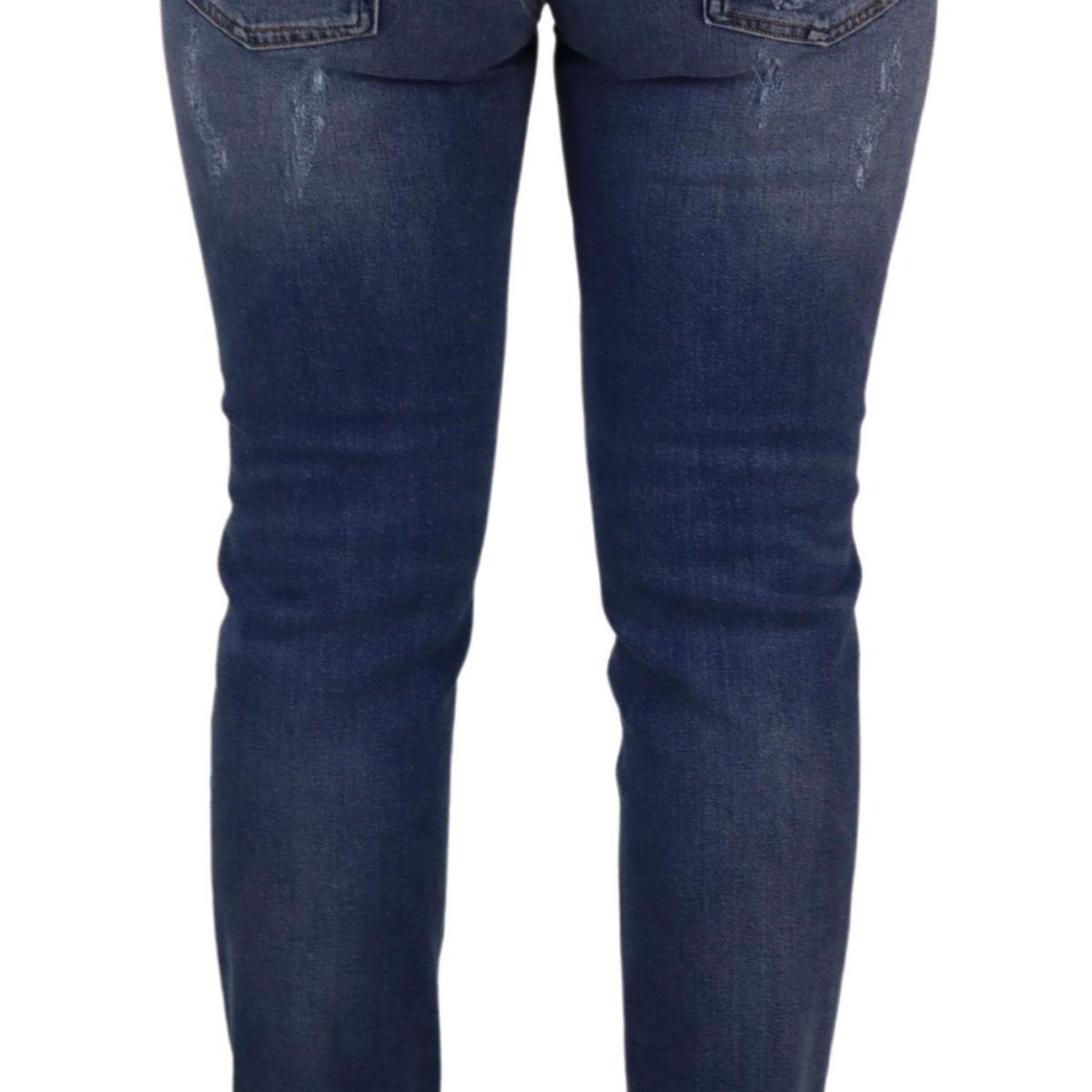 Dolce & Gabbana Blue Washed Cotton Skinny Low Waist Denim Jeans