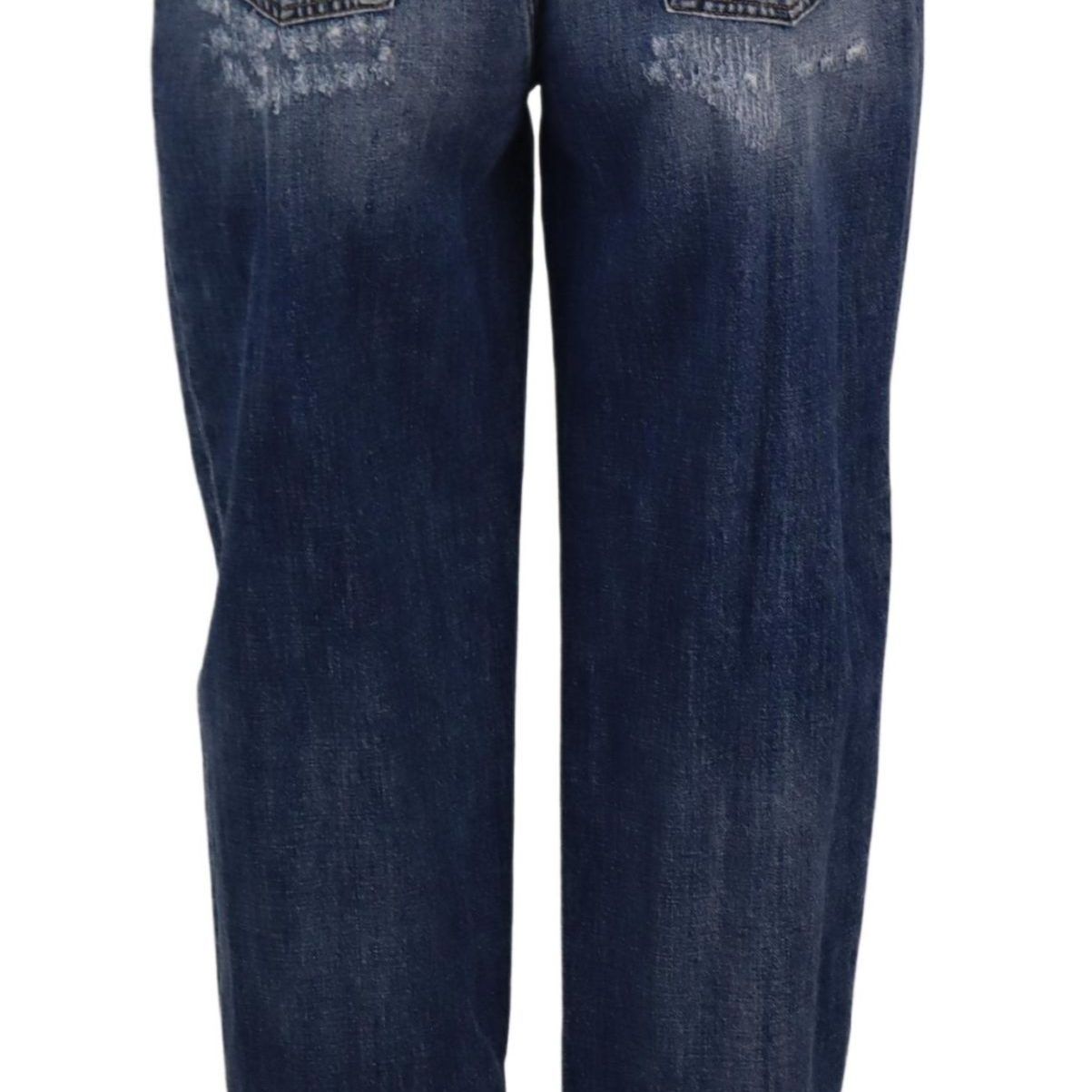 Dolce & Gabbana Blue Washed High Waist Loose Fit Pants