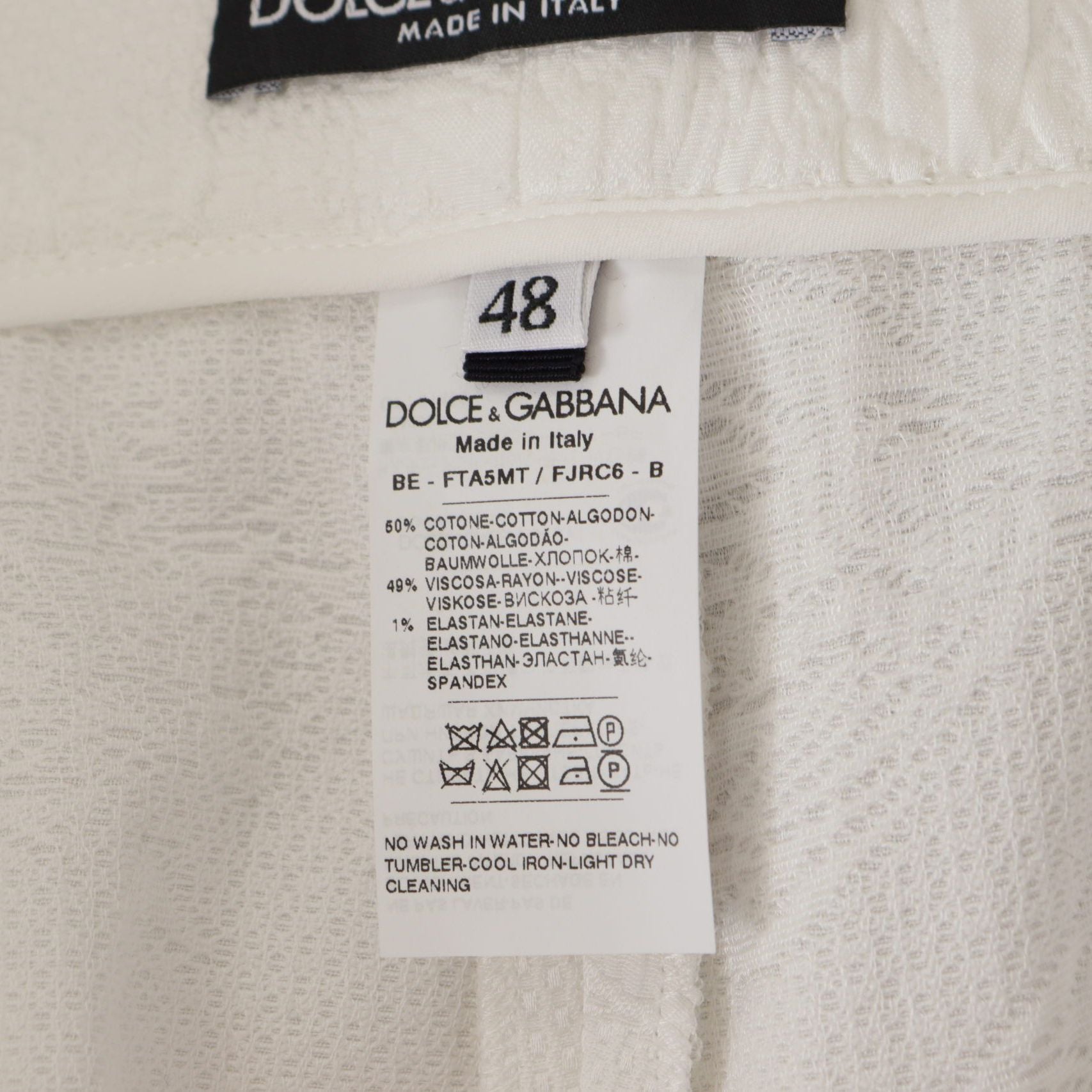 Dolce & Gabbana White High Waist Culotte Cotton Shorts