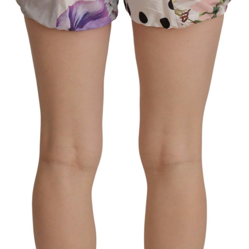 Dolce & Gabbana Multicolor Patchwork High Waist Cotton Shorts