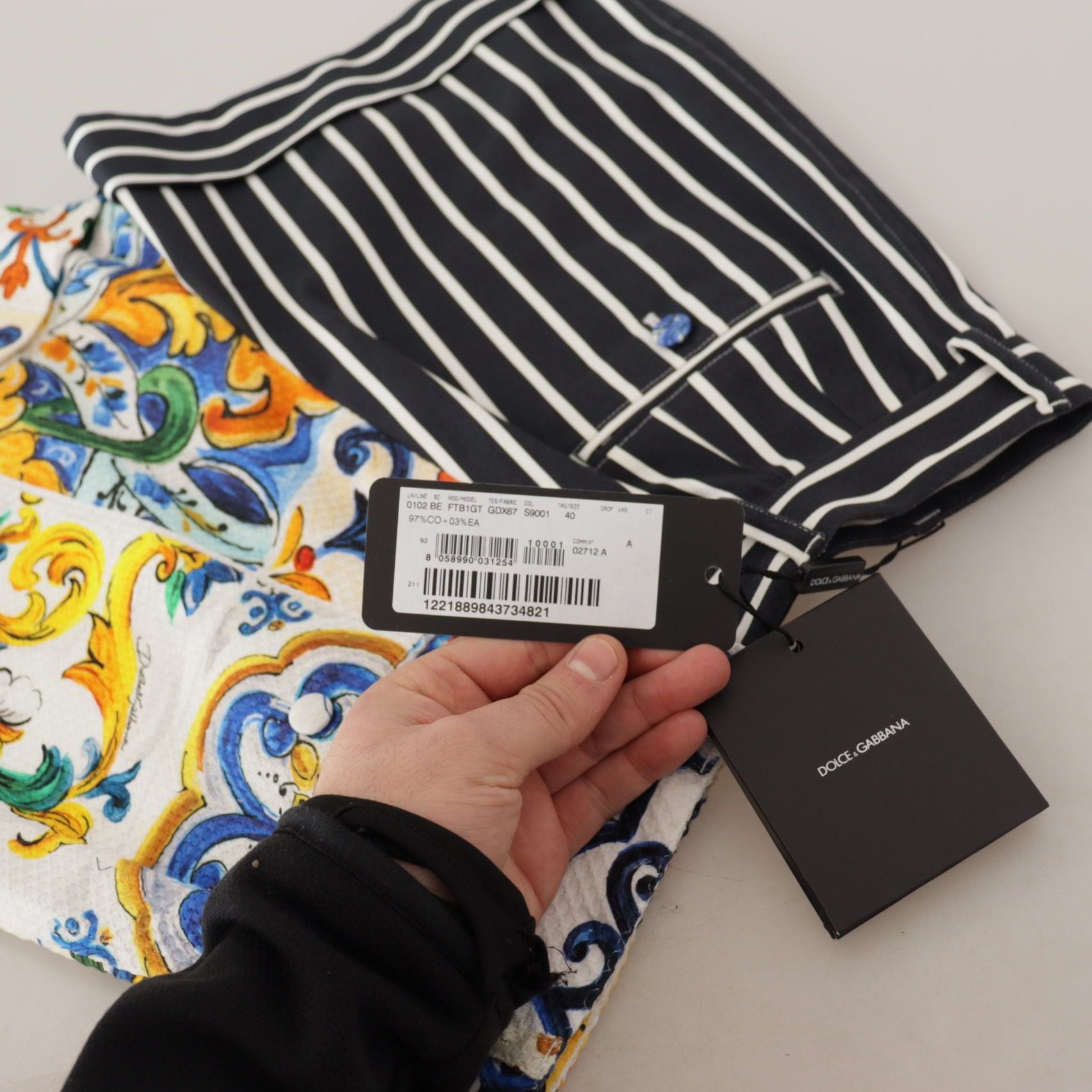 Dolce & Gabbana Multicolor Stripes Majolica Bermuda Shorts