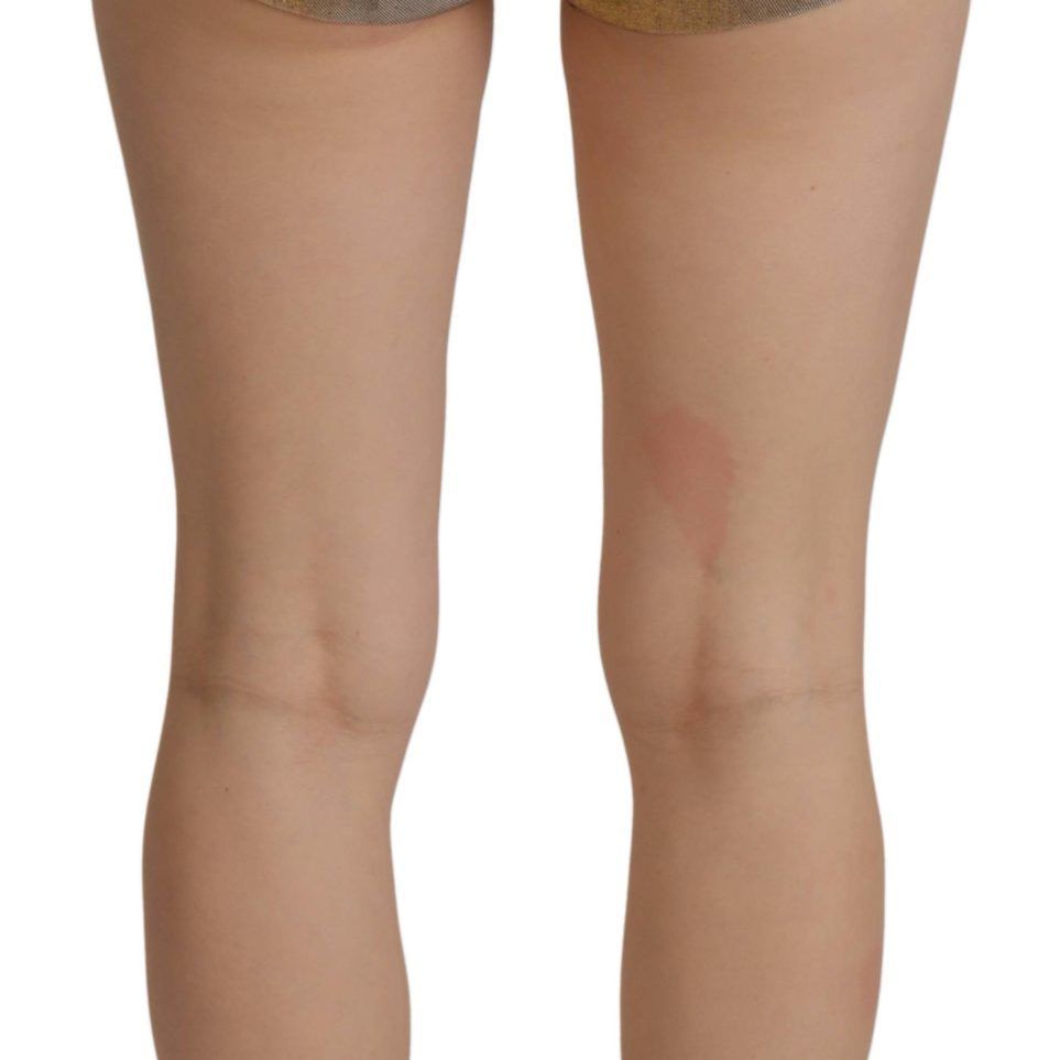 Dolce & Gabbana Gold Cotton Blend Glittered Hot Shorts