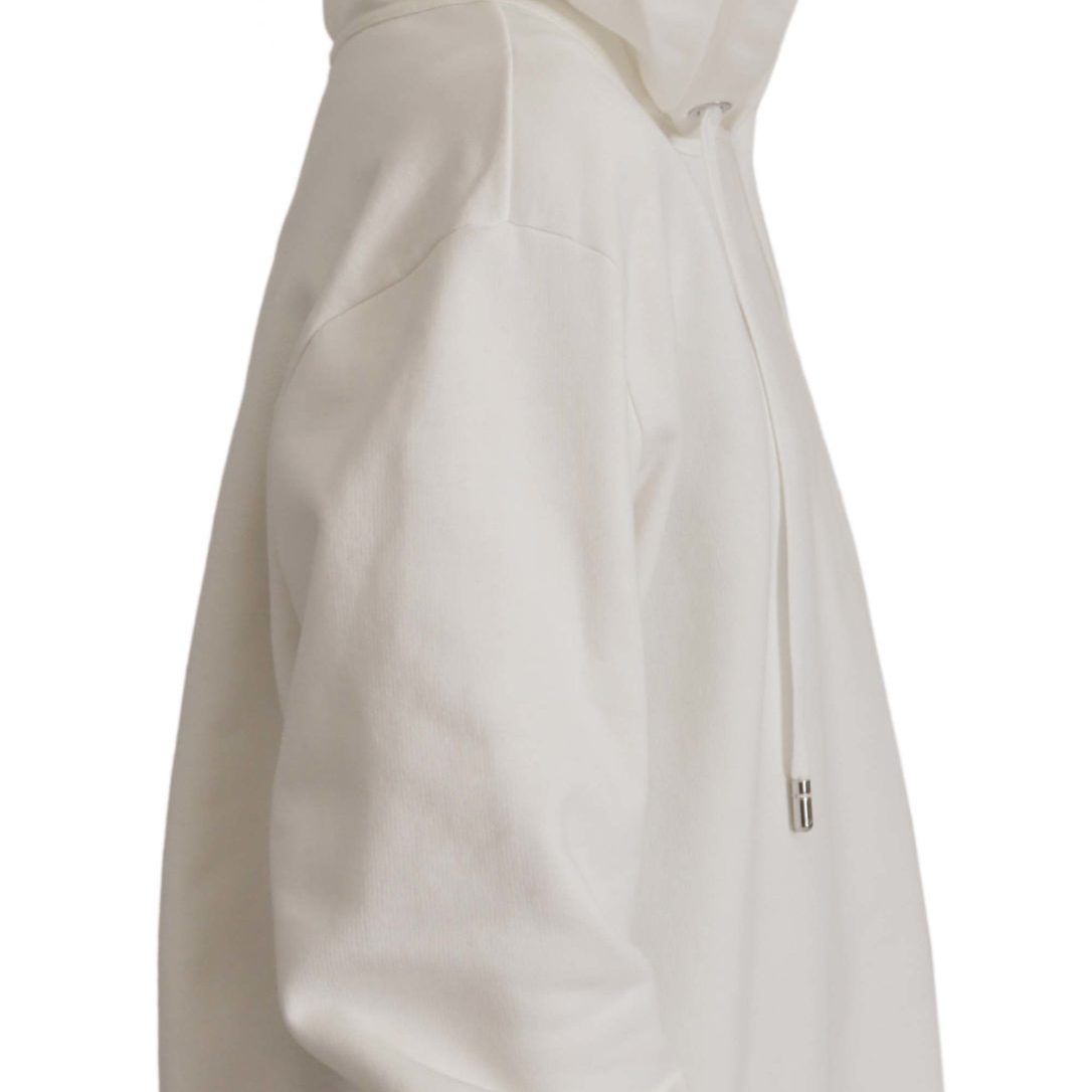 Dolce & Gabbana White Hoodie Pullover Embroidered Sweater