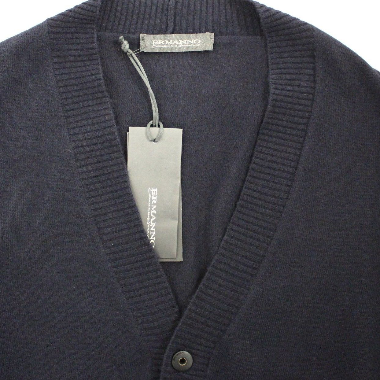Ermanno Scervino Blue Wool Cashmere Cardigan Pullover Sweater