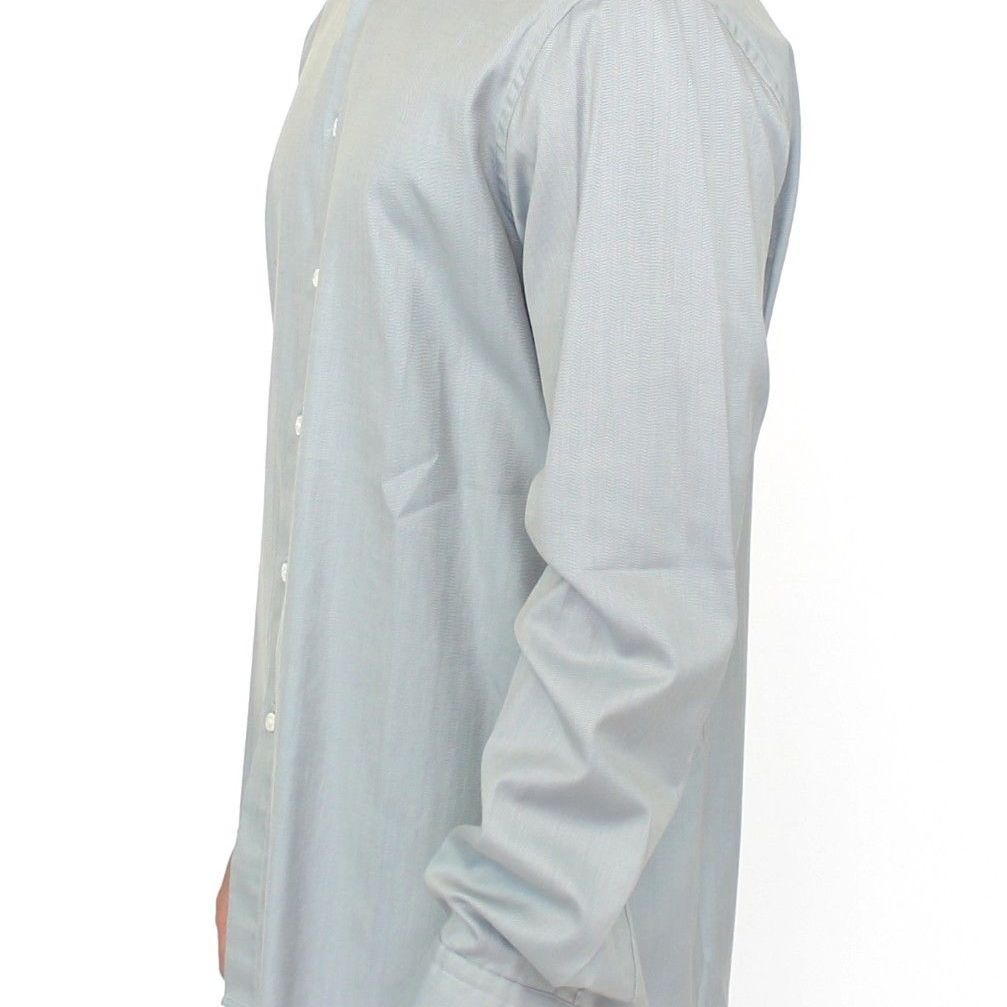 Ermanno Scervino Gray Cotton Long Sleeve Casual Shirt Top