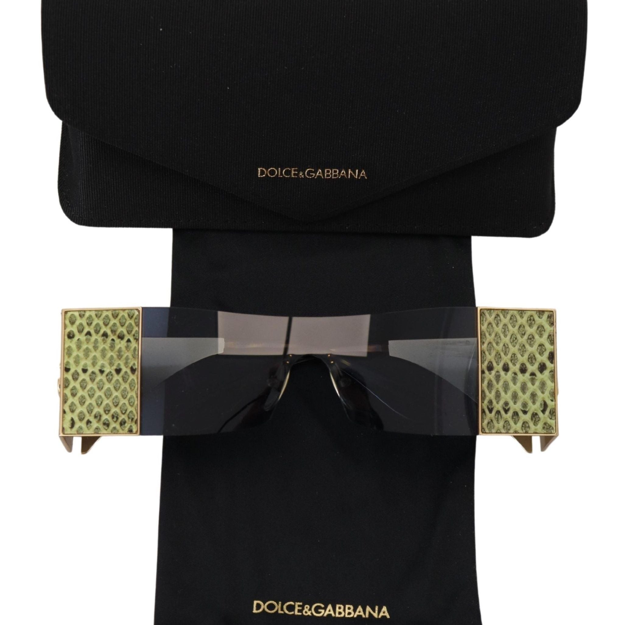Dolce & Gabbana Gold Metal Rectangle Shades DG2263 Sunglasses