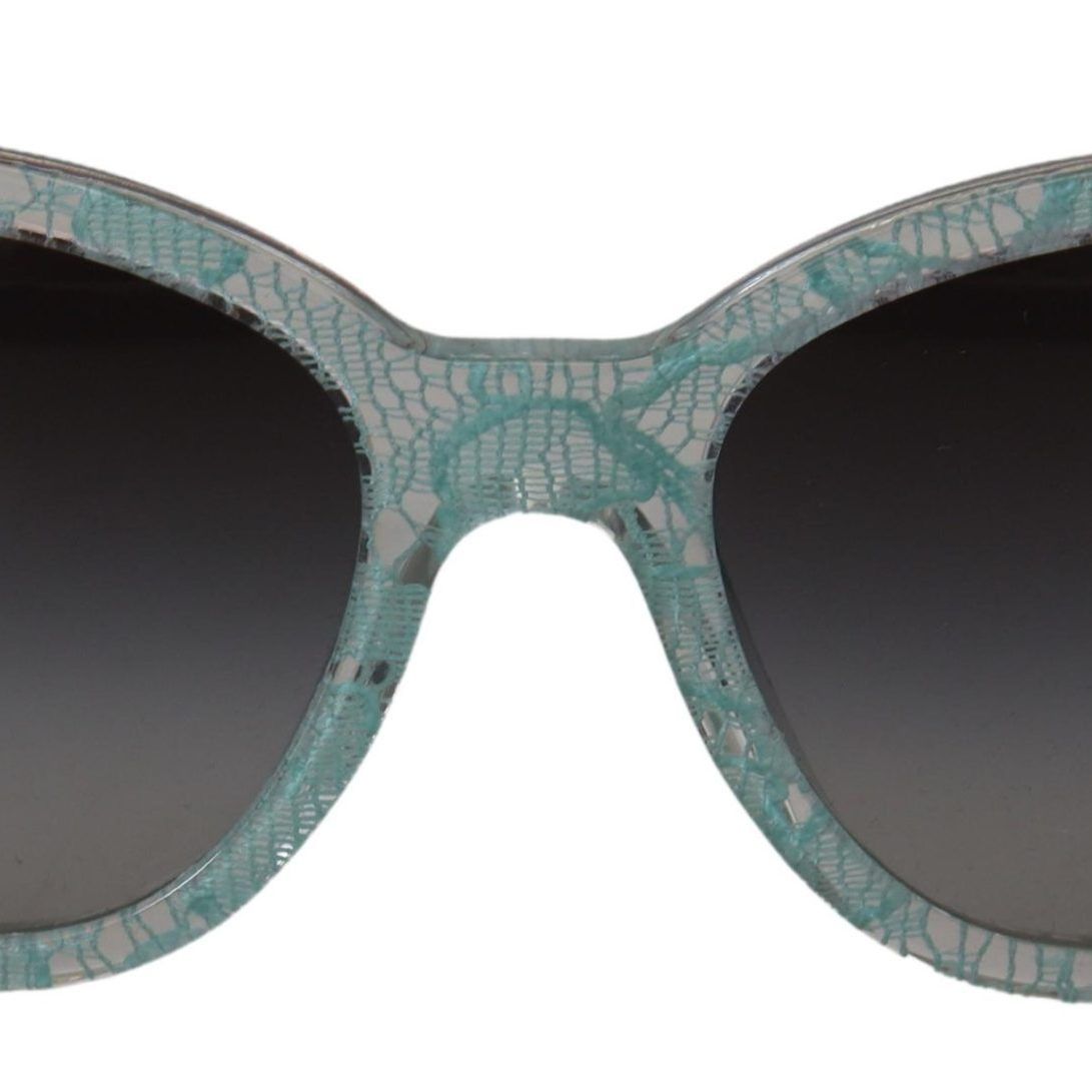 Dolce & Gabbana Blue Lace Acetate Crystal Round DG4190 Sunglasses