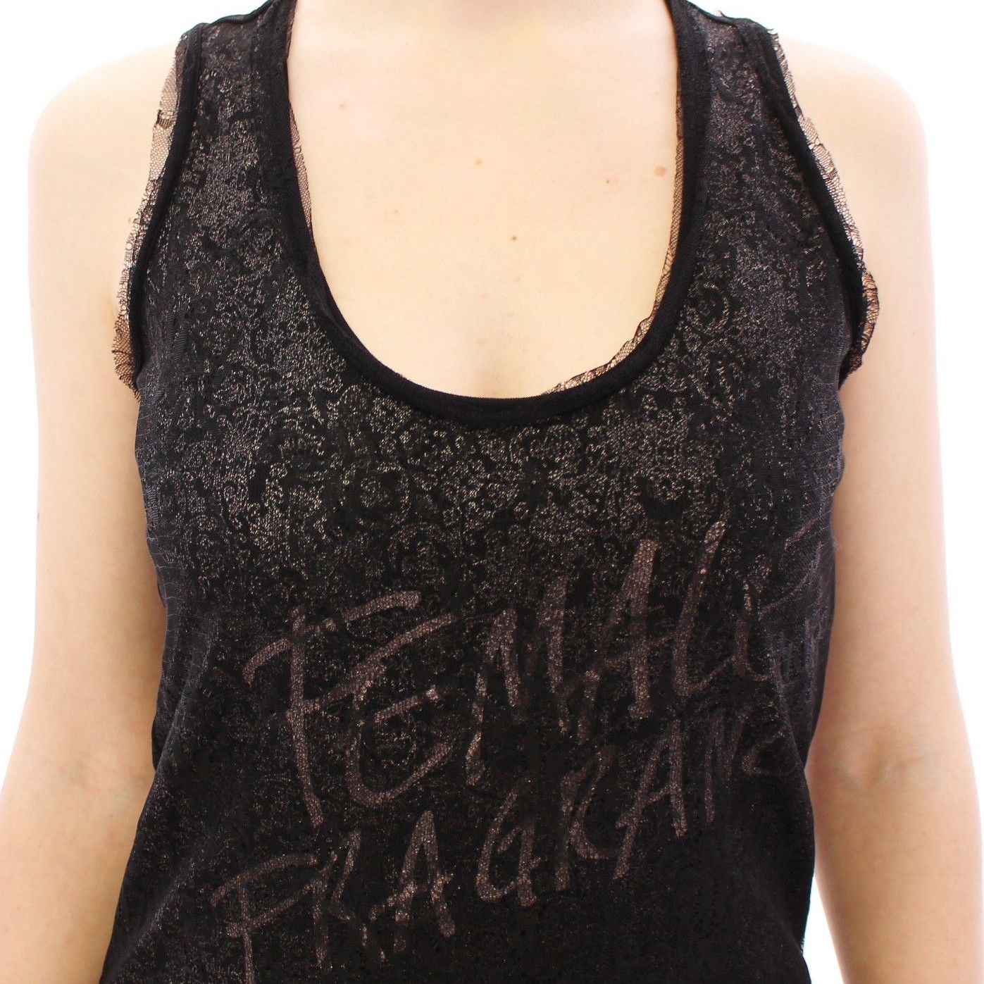 Ermanno Scervino Black Lace Lined Stretch Mini Dress