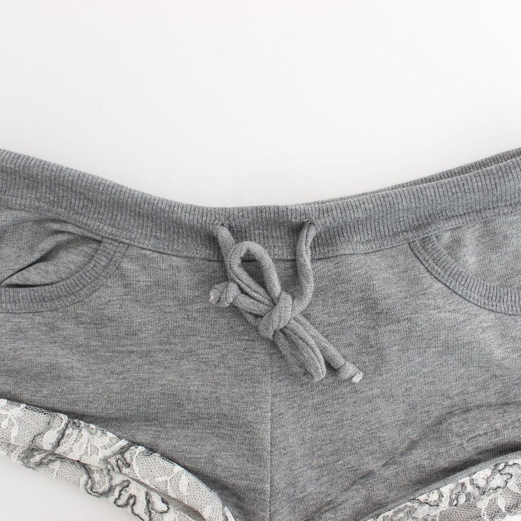 Ermanno Scervino Lingerie Gray Mini Shorts Sleepwear Hotpants