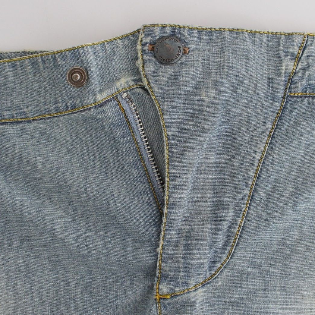 Ermanno Scervino Beachwear Blue Denim City Casual Dress Shorts