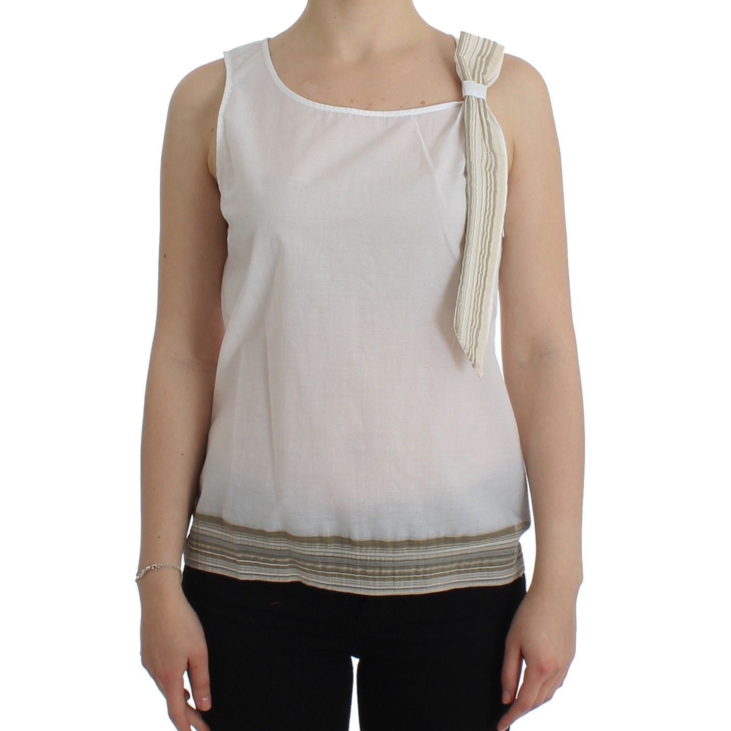 Ermanno Scervino White Top Blouse Tank Shirt Sleeveless