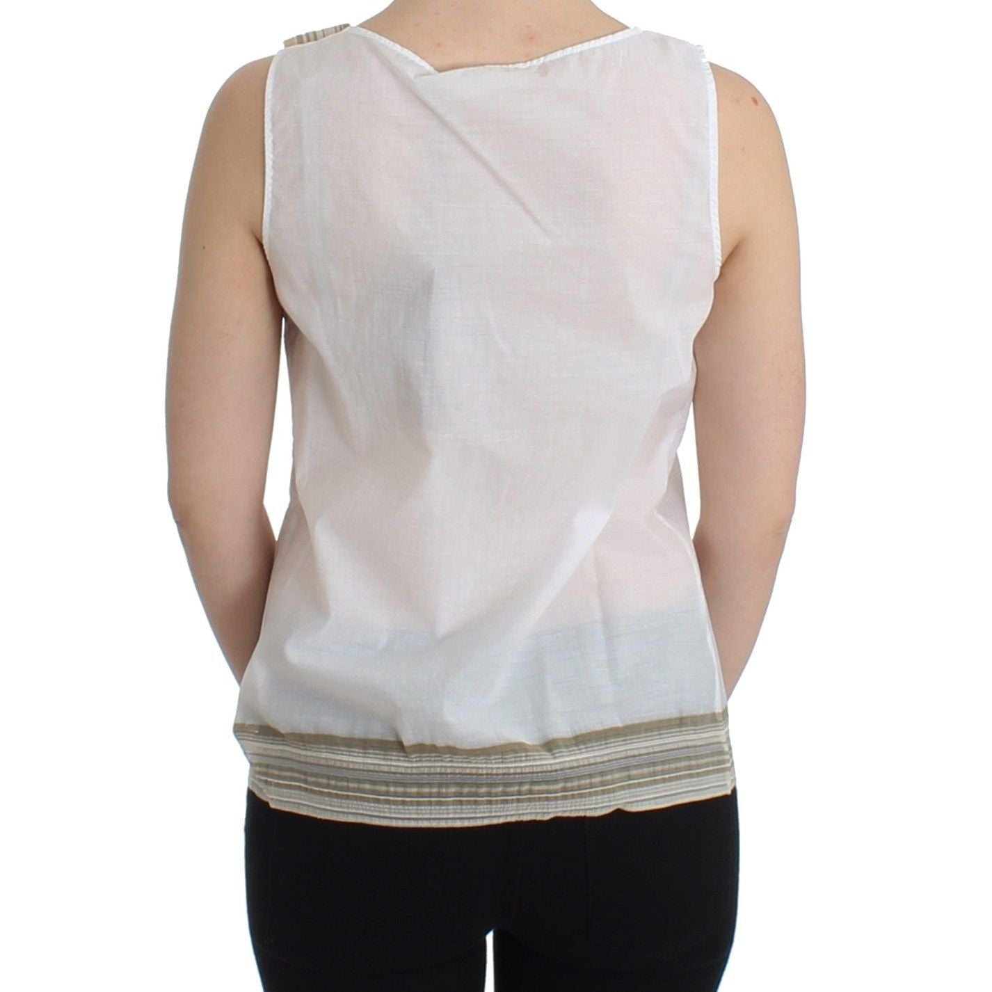 Ermanno Scervino White Top Blouse Tank Shirt Sleeveless