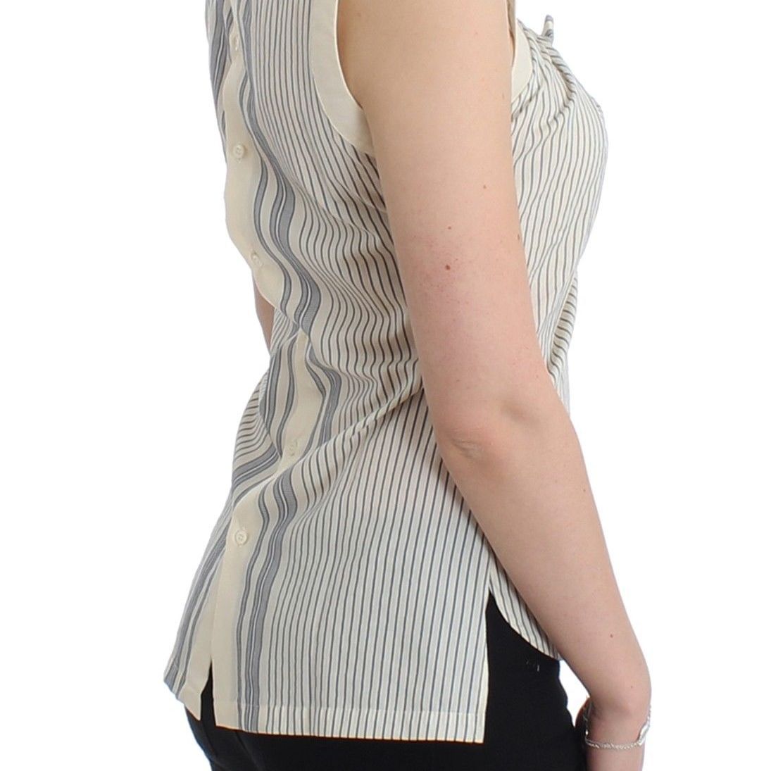 Ermanno Scervino Beachwear Striped Top Blouse Shirt Bow Tank