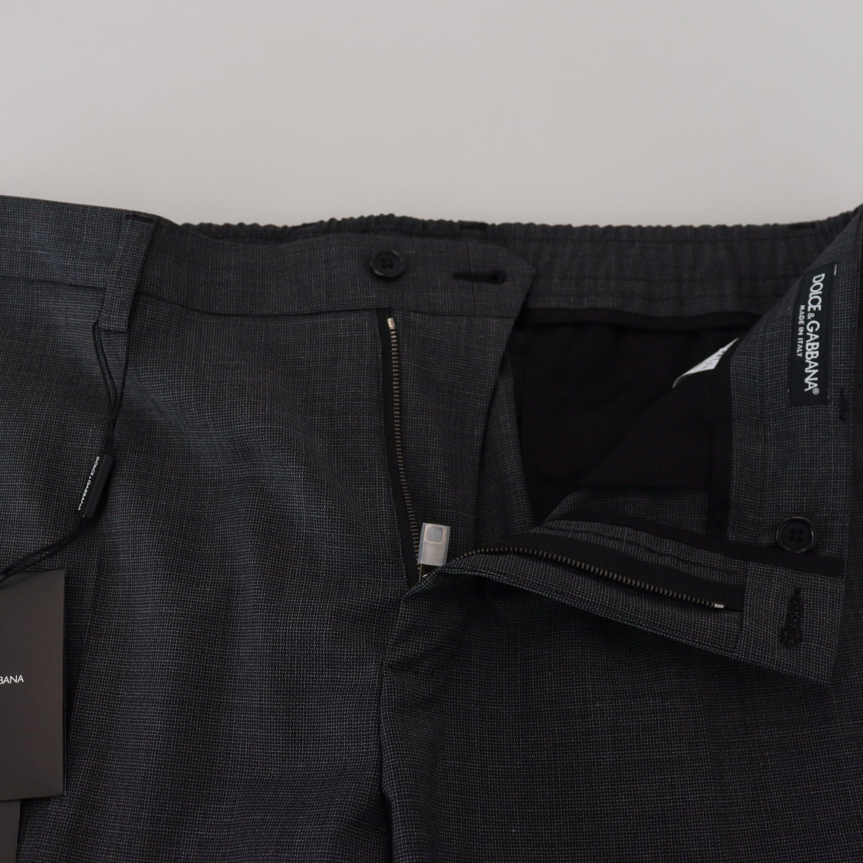 Dolce & Gabbana Gray Checked Cargo Trousers Stretch Pants