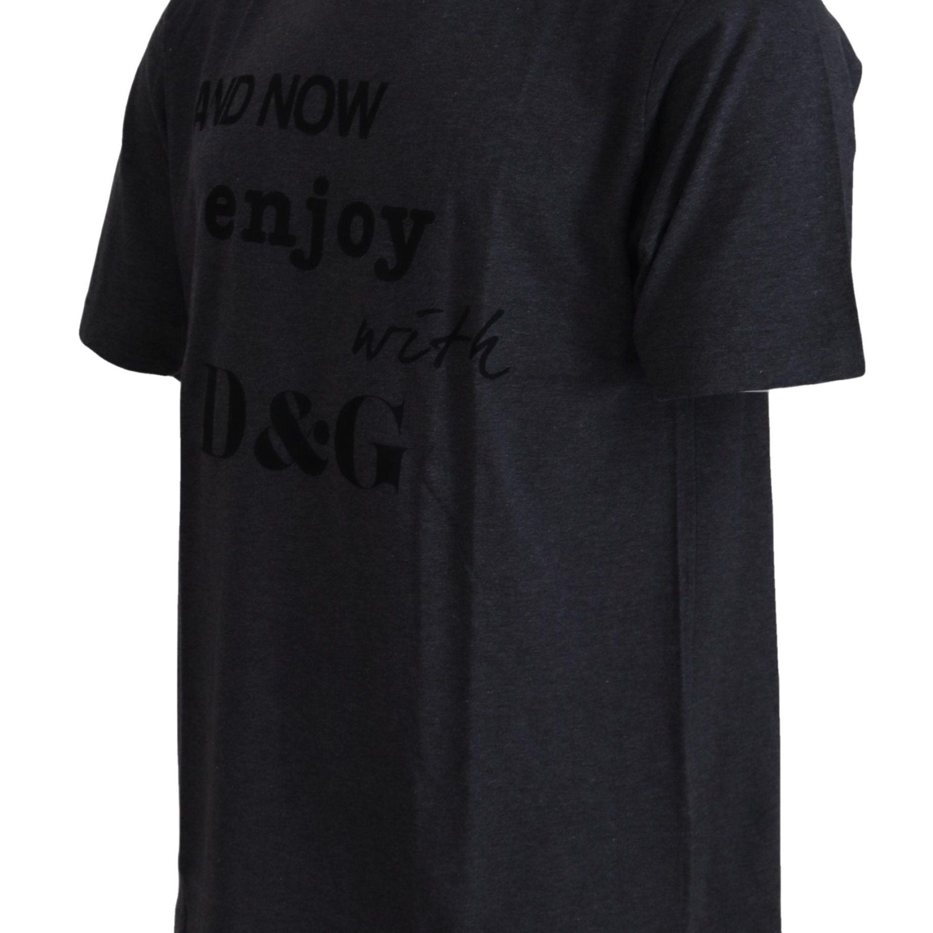 Dolce & Gabbana Gray Crewneck Cotton Short Sleeve  T-shirt