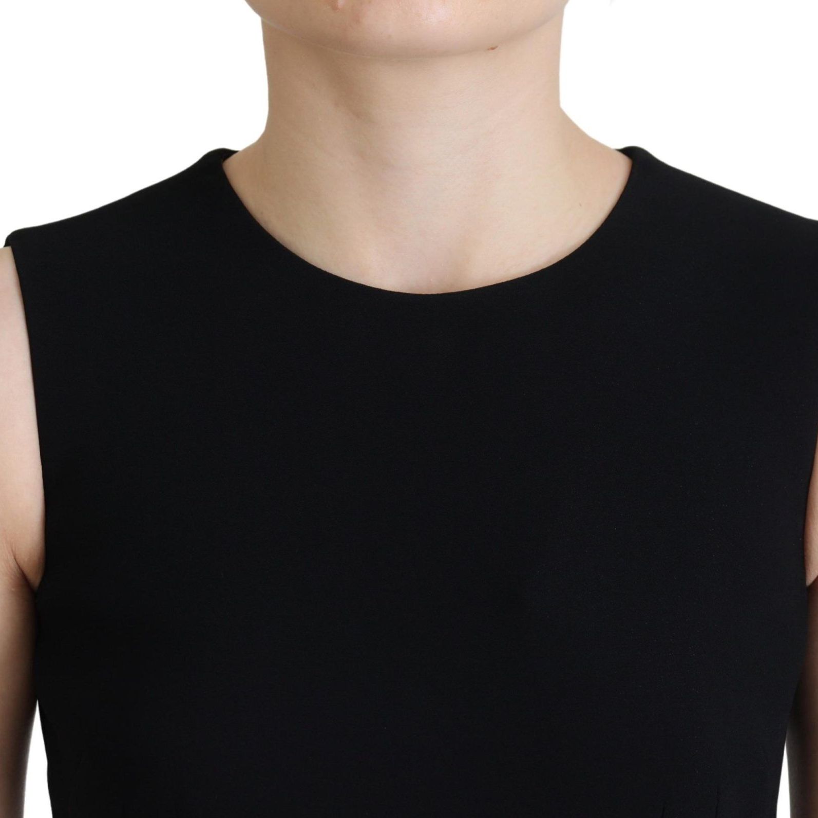 Dolce & Gabbana Black Dress Sheath Flare Viscose Dress