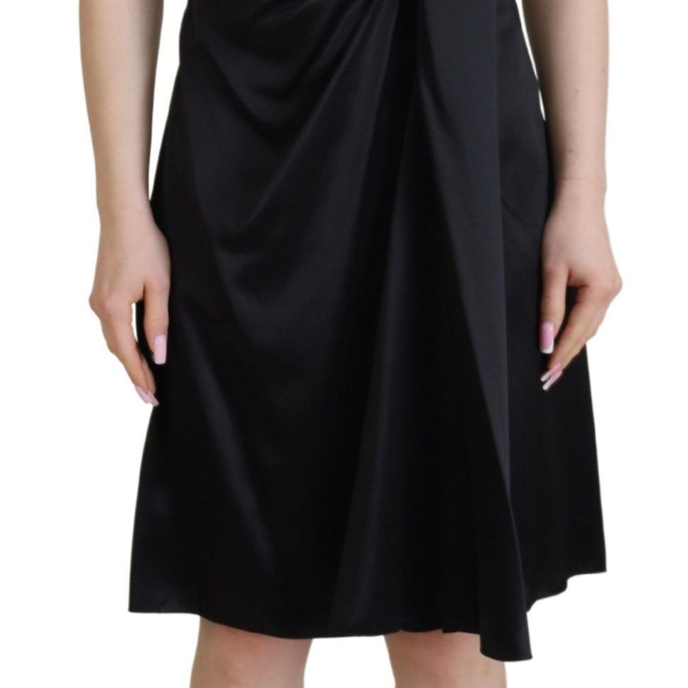 Dolce & Gabbana Black Silk Shift Short Mini Party Dress