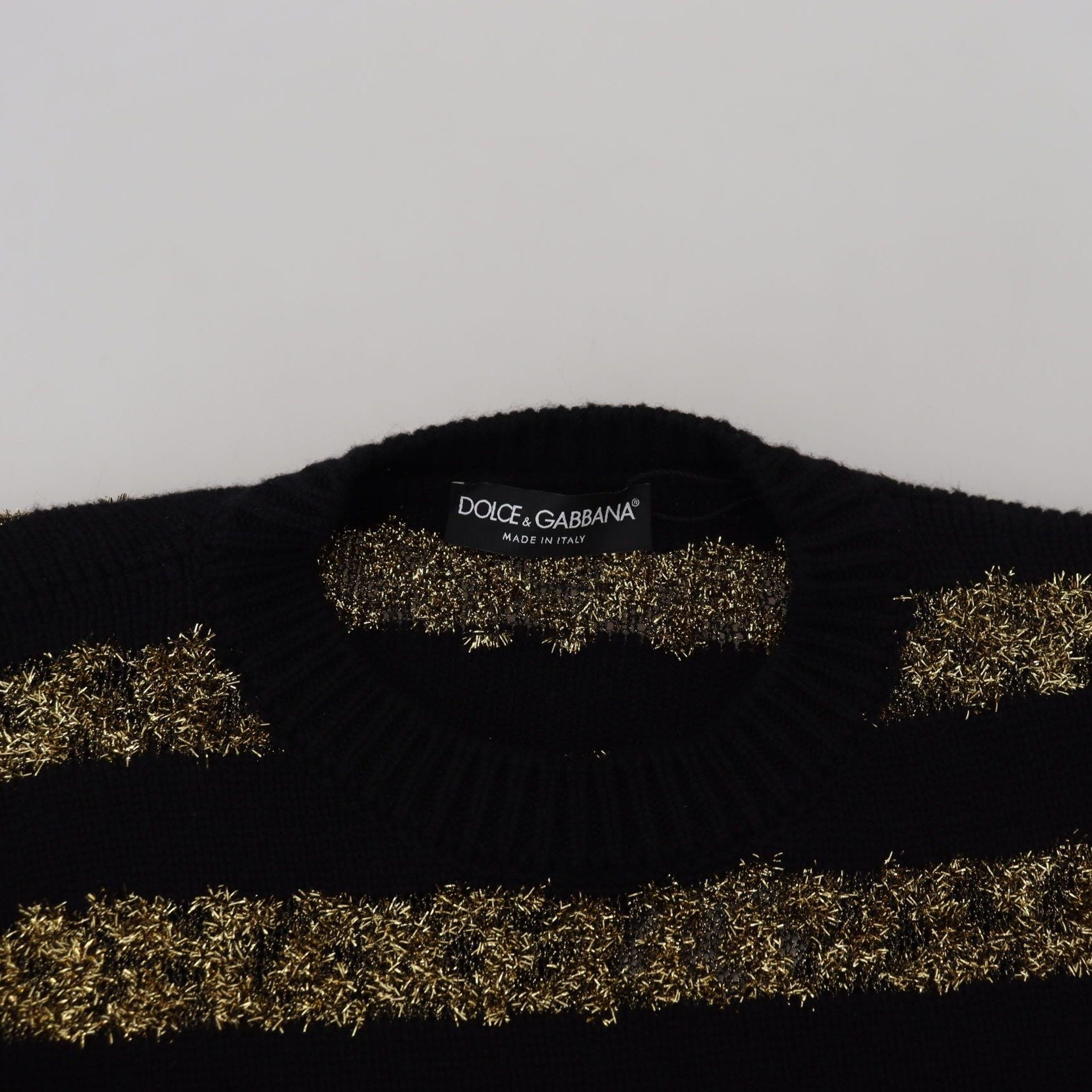 Dolce & Gabbana Black Gold D&G Crystal Cashmere Sweater