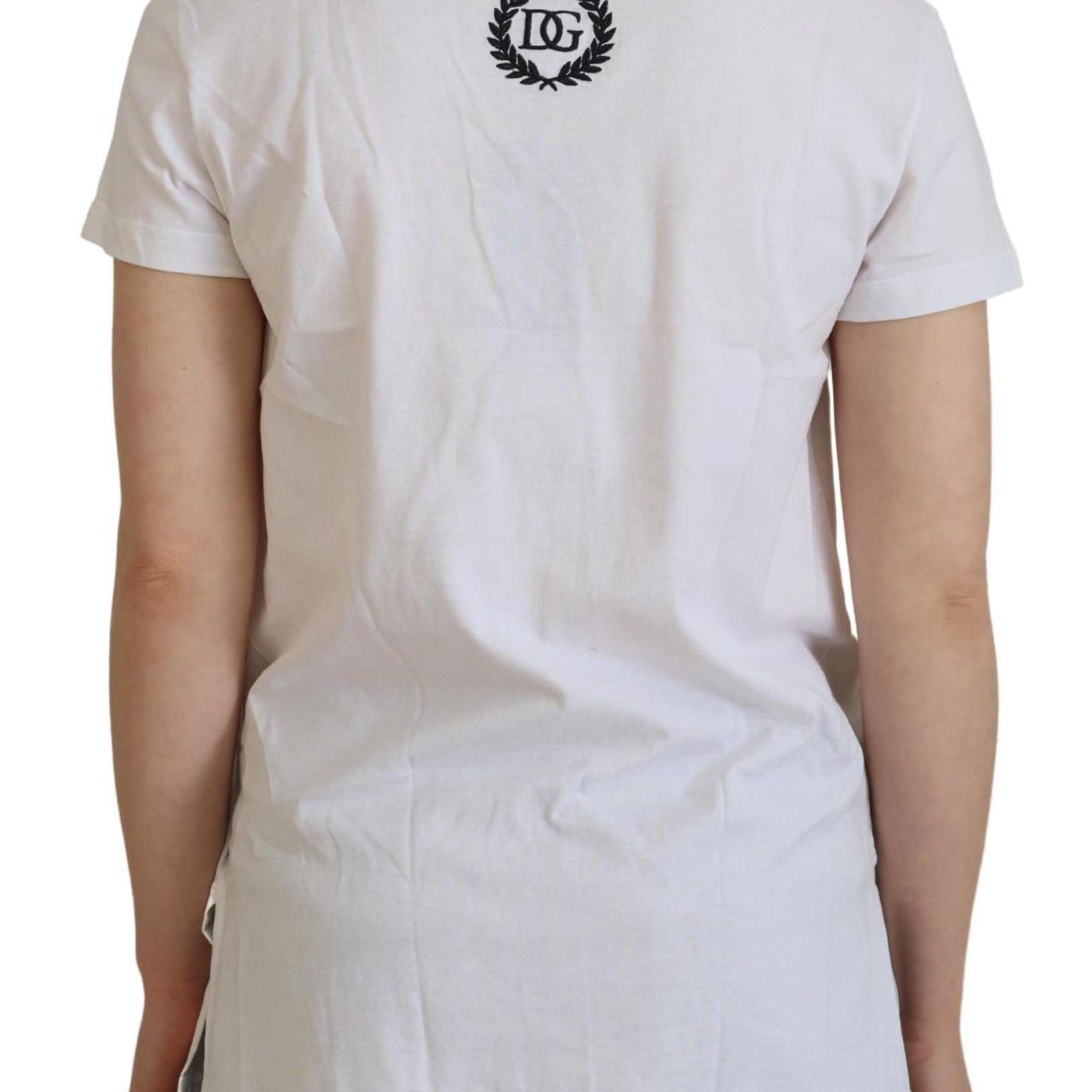 Dolce & Gabbana White Short Sleeve V-neck Cotton Top Blouse T-shirt