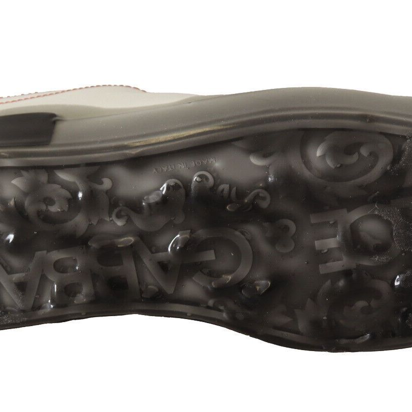Dolce & Gabbana White Gold Leather Low Top Sneakers Casual Shoes