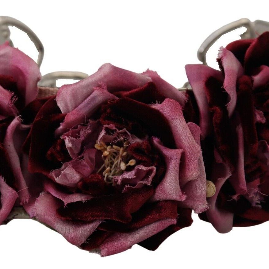 Dolce & Gabbana Multicolor Floral Appliques Metal Shoulder Strap