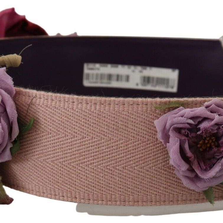 Dolce & Gabbana Multicolor Floral Appliques Metal Shoulder Strap