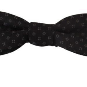 Dolce & Gabbana Black Silk Patterned Necktie Men Accessory Bow Tie