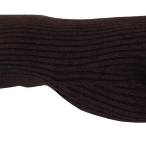 Dolce & Gabbana Brown Cashmere Silk Hands Mitten Mens Gloves