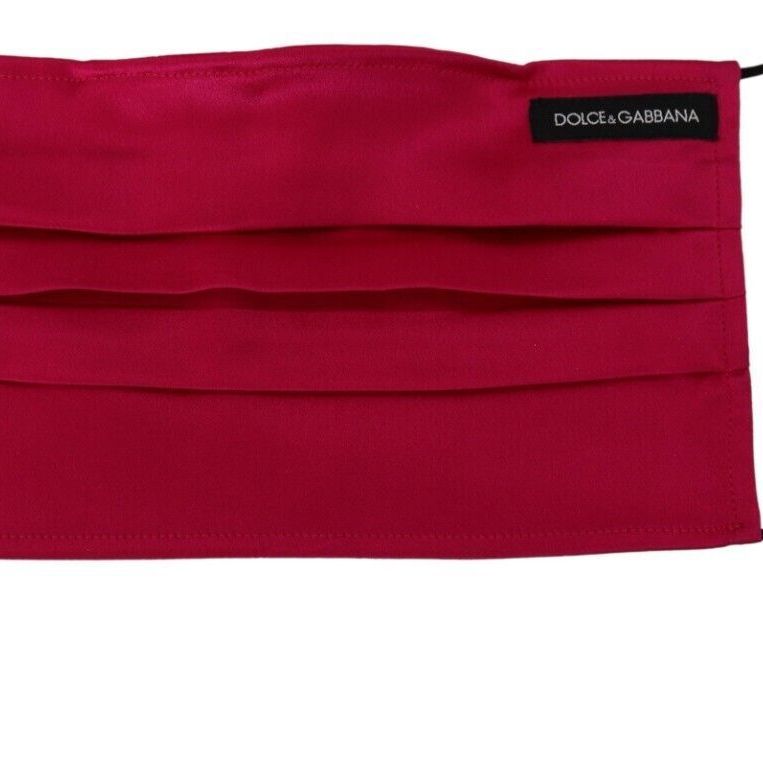 Dolce & Gabbana Red Cotton Pleated Elastic Ear Strap One Size Face Mask