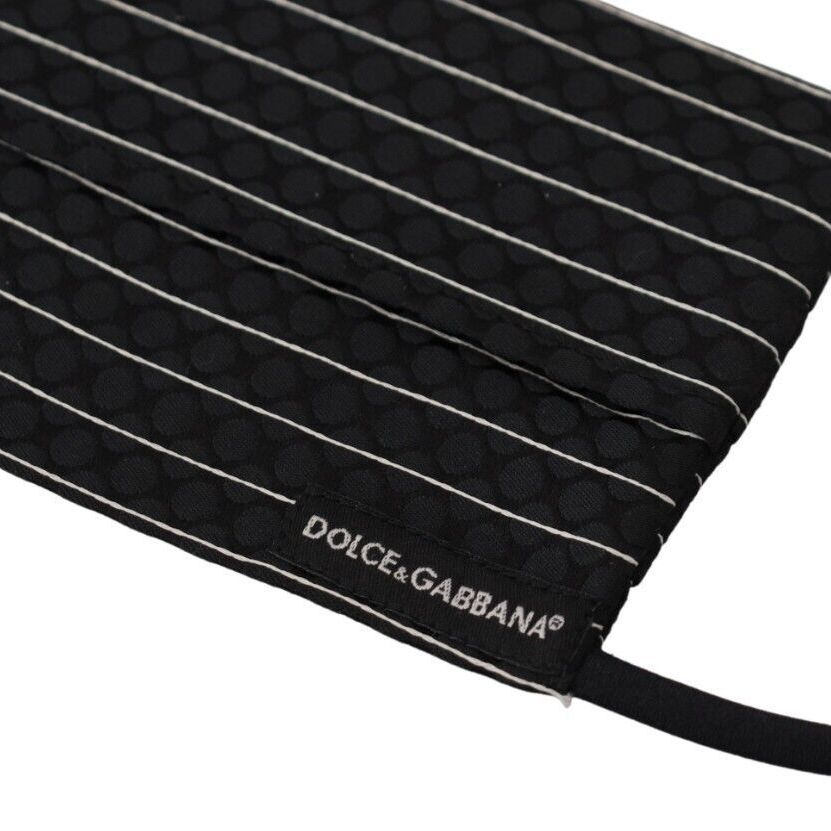 Dolce & Gabbana Black White Stripes Elastic Ear Strap One Size Face Mask