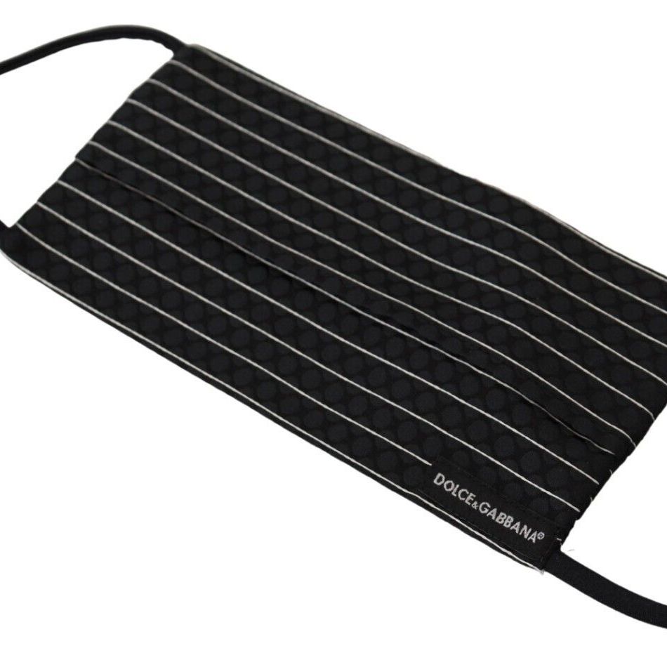 Dolce & Gabbana Black White Stripes Elastic Ear Strap One Size Face Mask