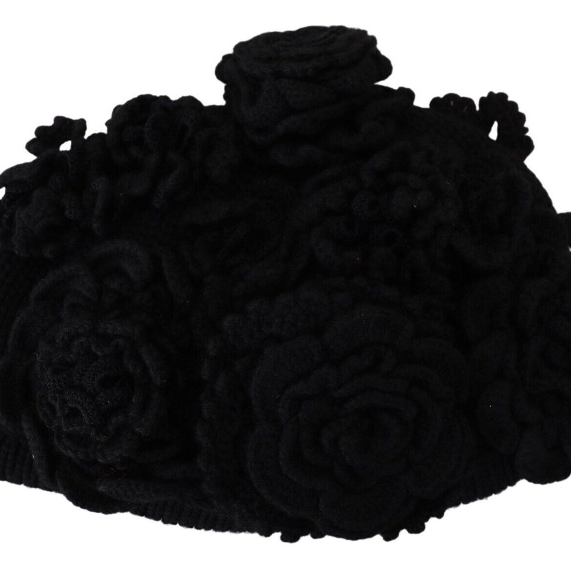 Dolce & Gabbana Black Wool Knit Winter Beanie Hat