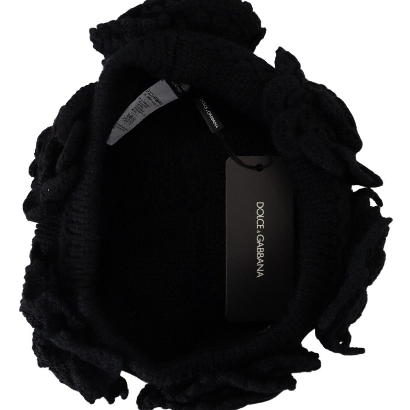 Dolce & Gabbana Black Wool Knit Winter Beanie Hat