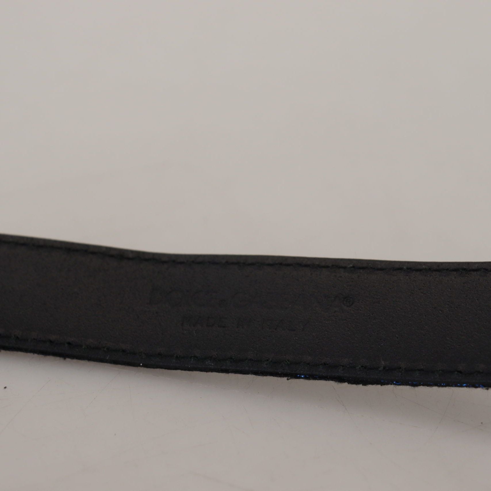 Dolce & Gabbana Blue Jacquard Stripe Silver Buckle Belt