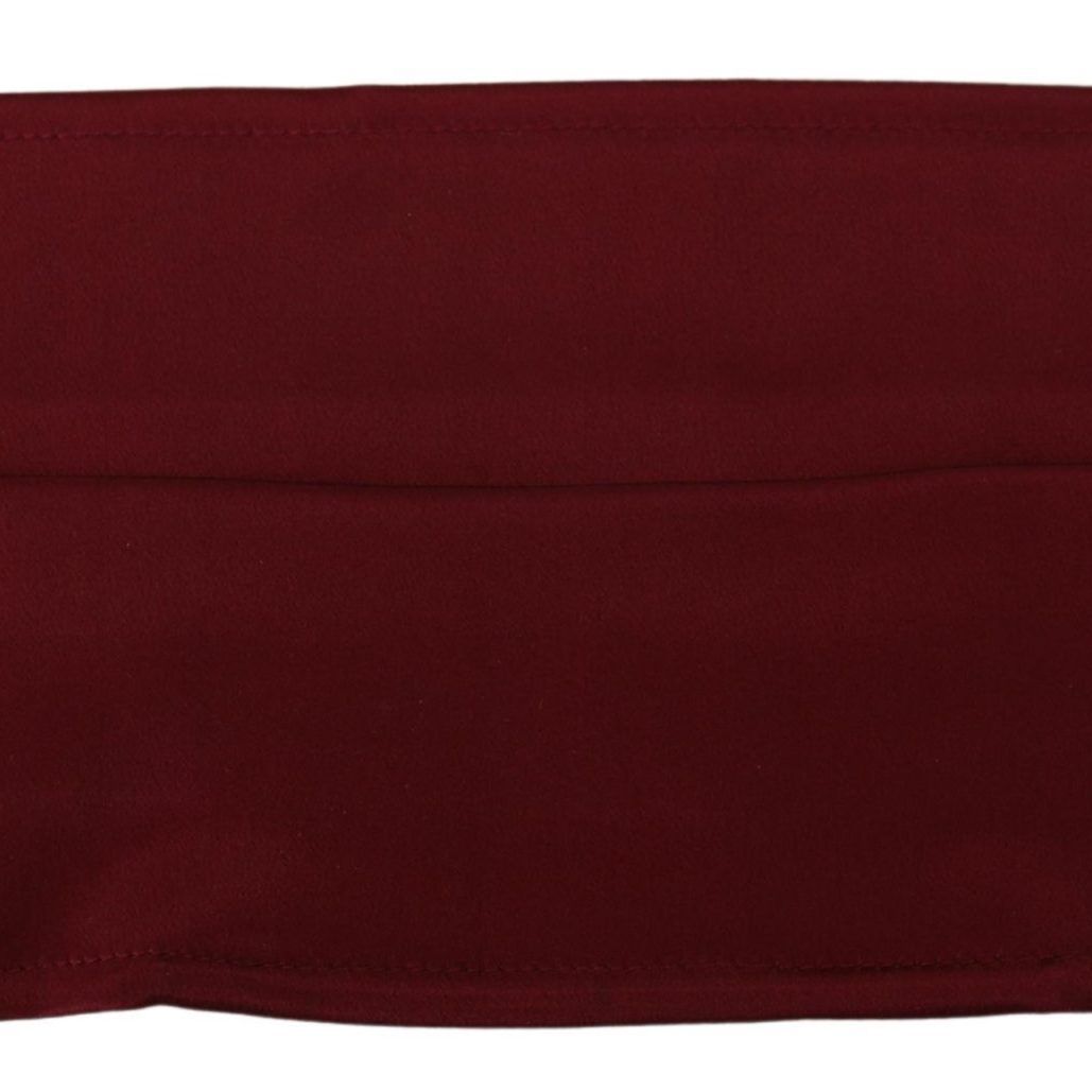 Dolce & Gabbana Maroon Silk Pleated Elastic Ear Strap One Size Face Mask