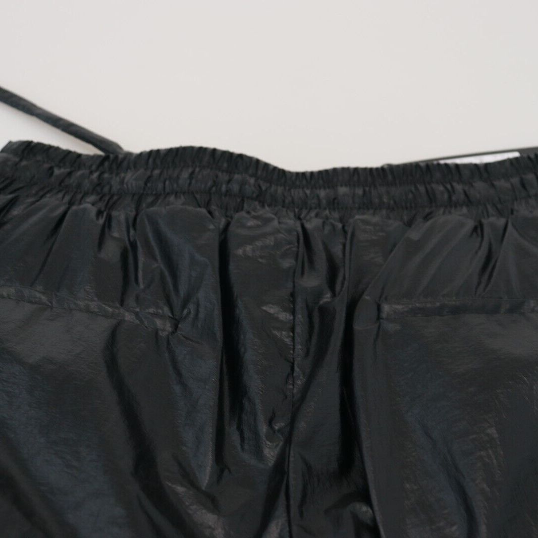 Dolce & Gabbana Black Shining Drawstring Trouser Nylon Pants