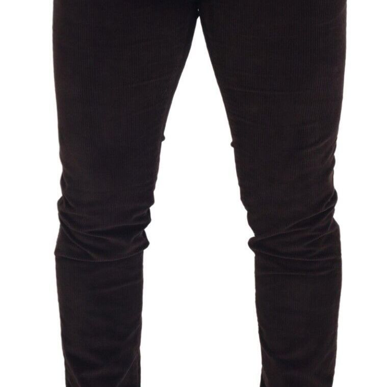 Dolce & Gabbana Brown Corduroy Men Casual Trouser Pants