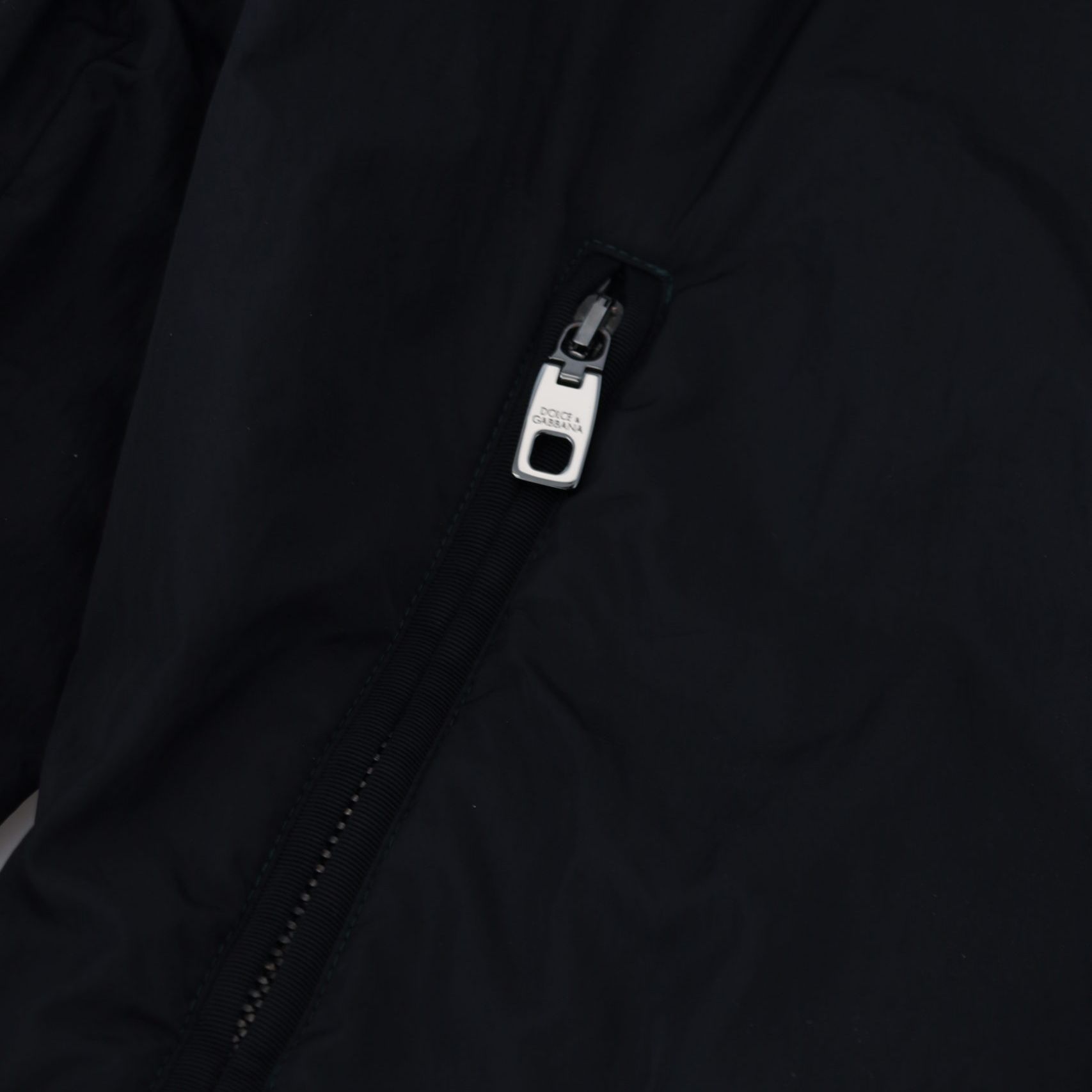 Dolce & Gabbana Black Nylon Logo Bomber Zipper Jacket