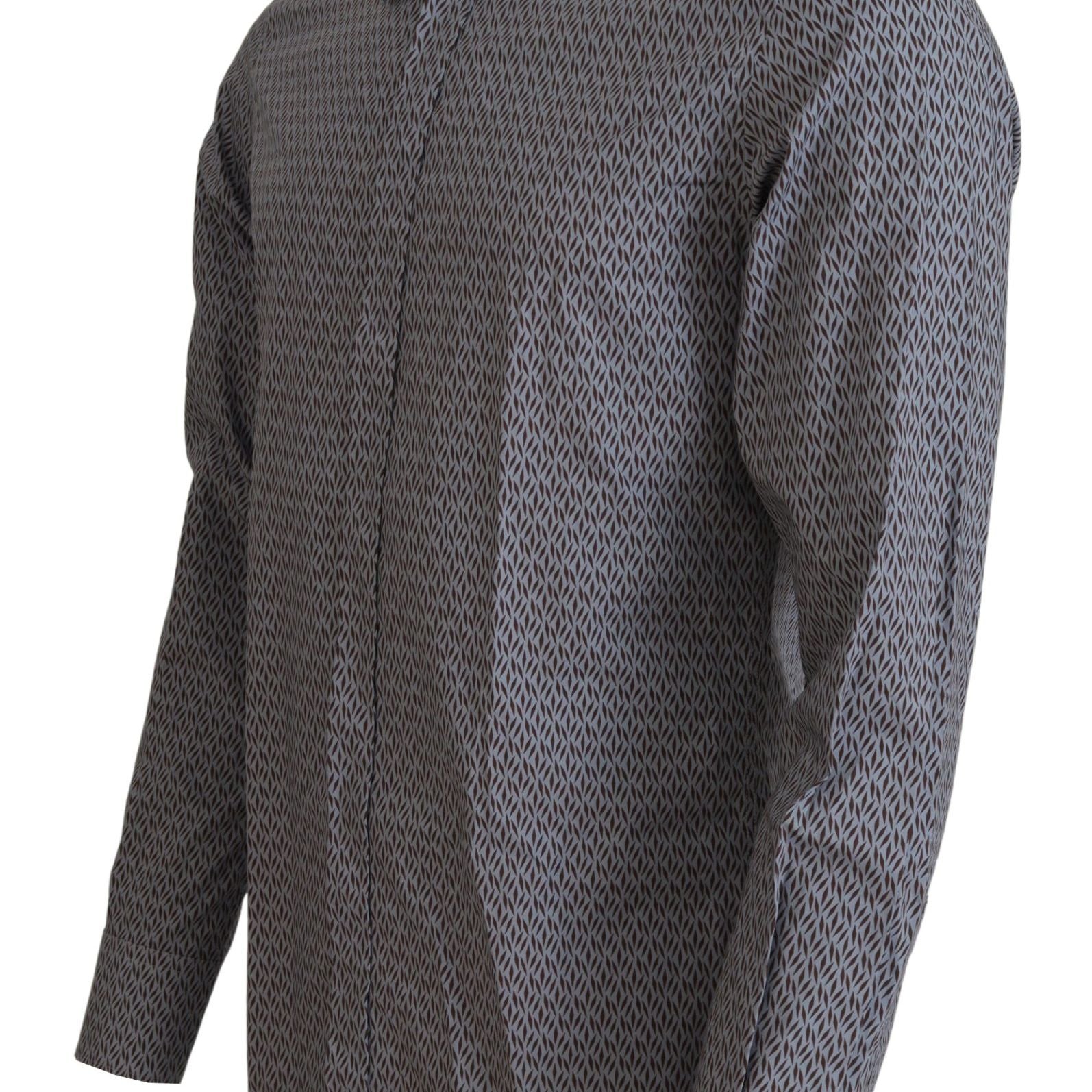 Dolce & Gabbana Gray Brown GOLD Slim Fit Dress Formal Shirt