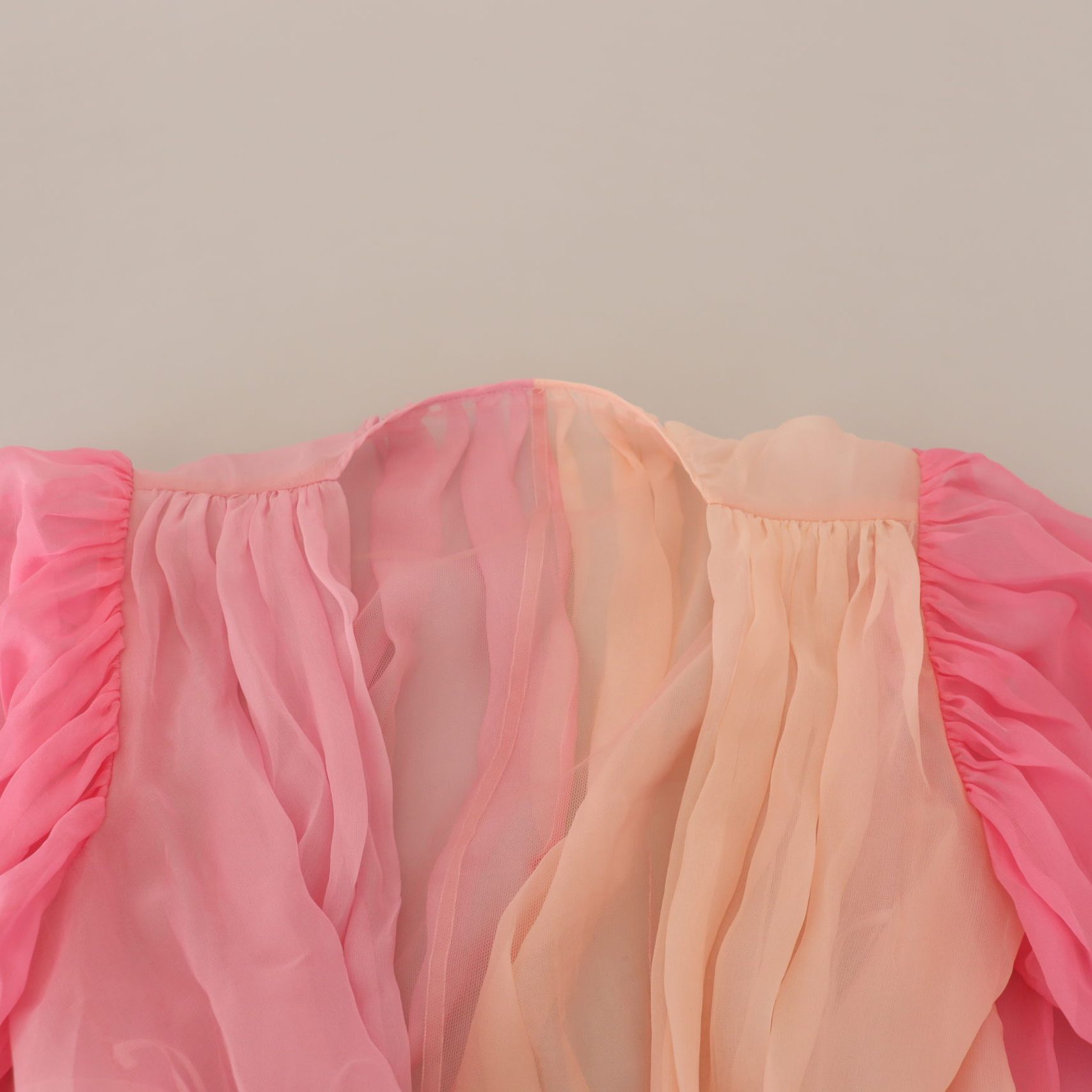 Dolce & Gabbana Pink Silk Wrap Long Sleeves Blouse Top