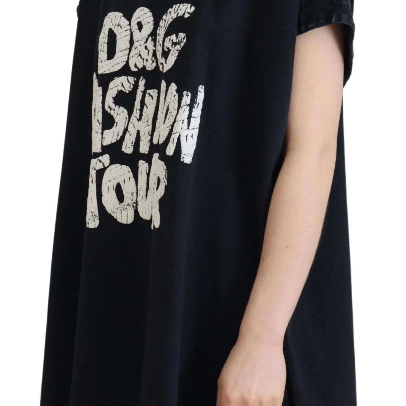 Dolce & Gabbana Black D&G Fashion Round Neck Cotton T-shirt