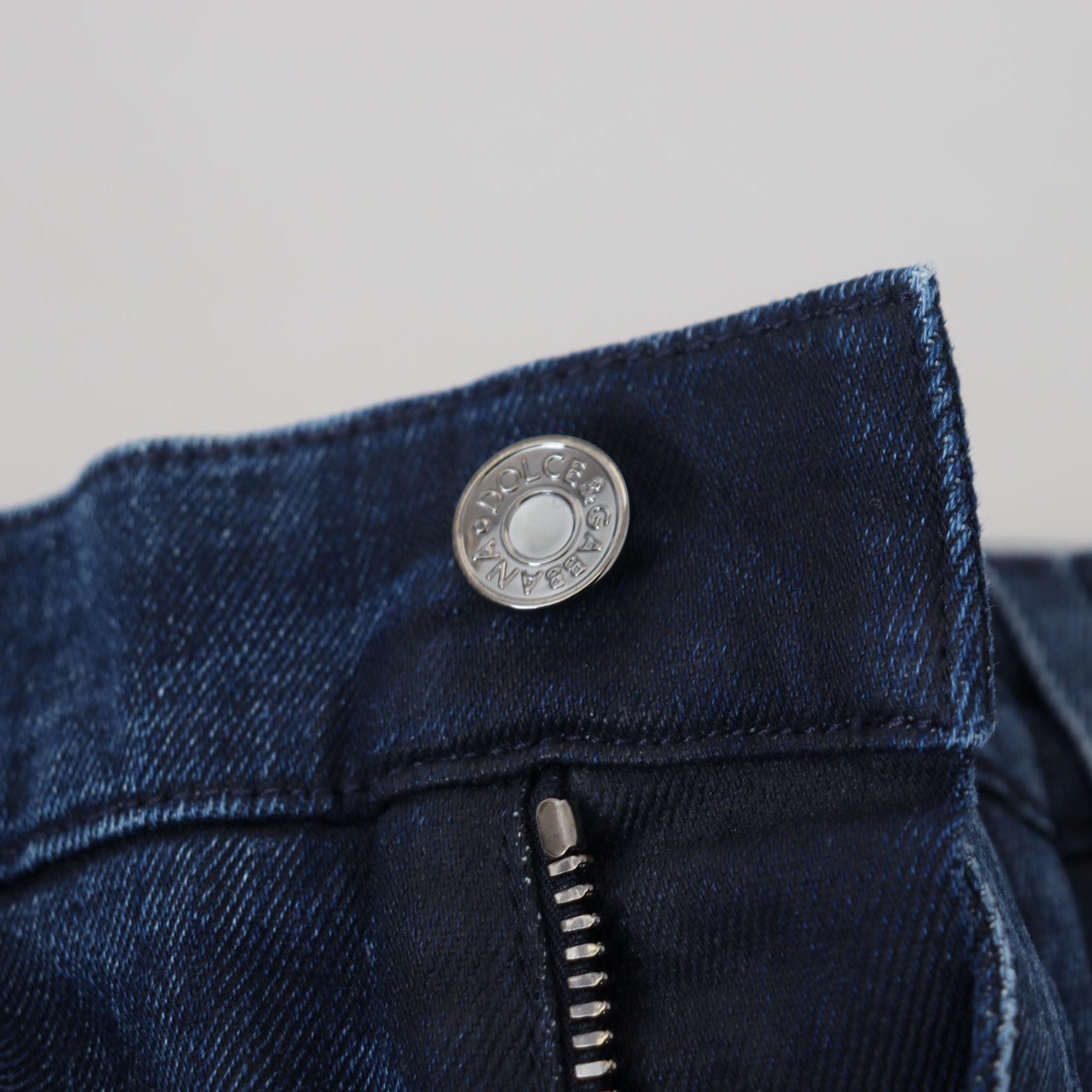 Dolce & Gabbana Blue Cotton Skinny Tattered Denim Jeans