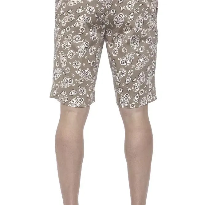 PT Torino Beige Cotton Men Bermuda Shorts