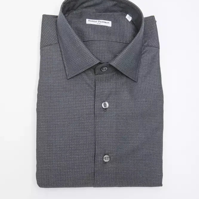 Robert Friedman Black Cotton Men's Shirt