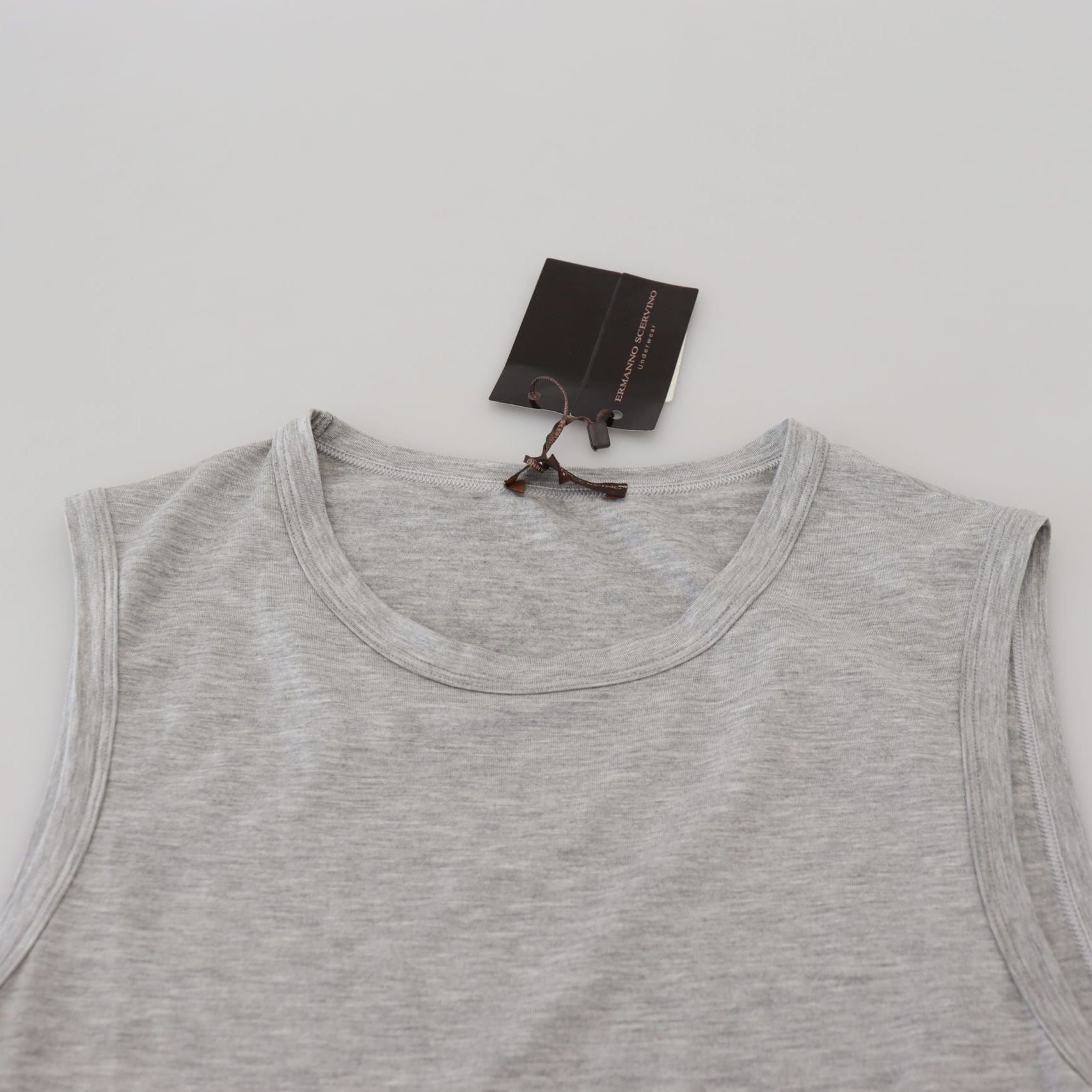 Ermanno Scervino Grey Sleeveless Men Pullover T-shirt