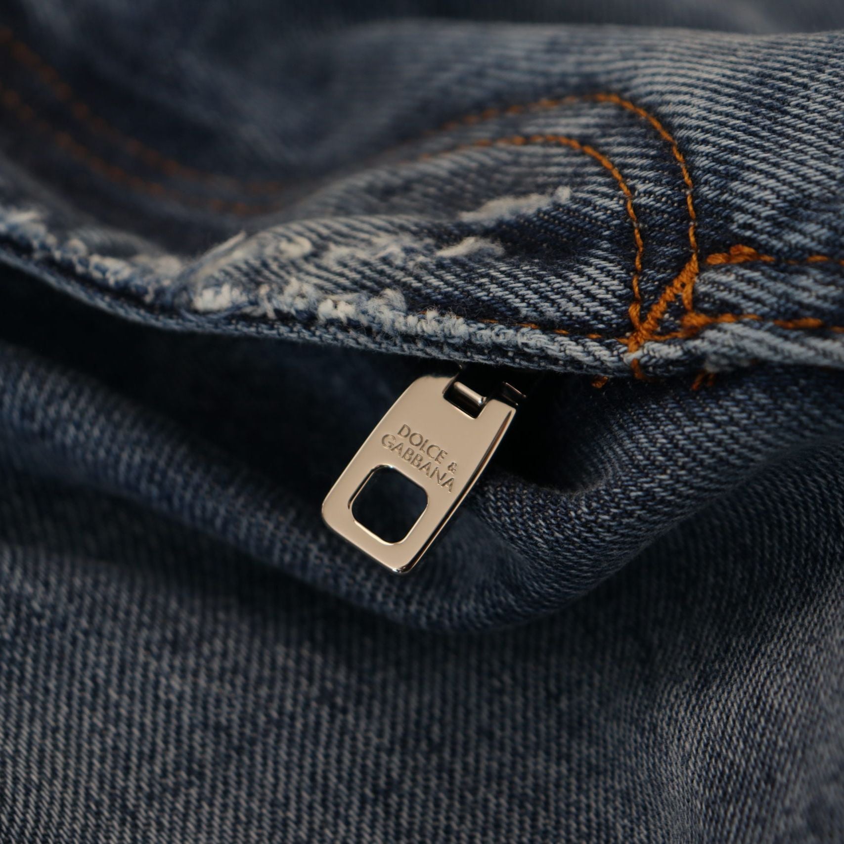 Dolce & Gabbana Blue Cotton Tattered Men Denim Jeans